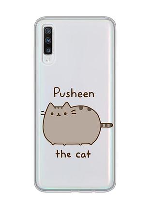 Прозрачный чехол на samsung galaxy a70 (2019)/a705 пушин котик (принт 412)