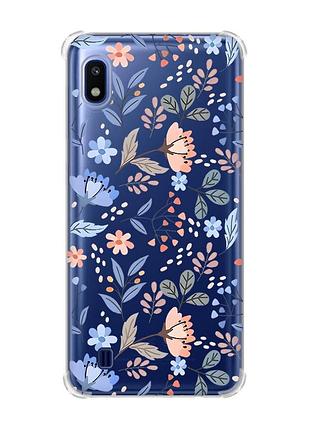Чехол с утолщёнными углами для samsung galaxy a10 (2019)/a105 :: цветочный фон (принт 371)
