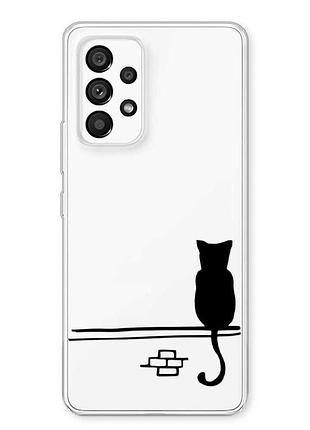 Прозрачный чехол на samsung galaxy a23 4g кот (принт 130)