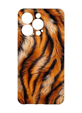 Чехол с защитой камеры на iphone 15 pro max тигровый мех (принт 395)