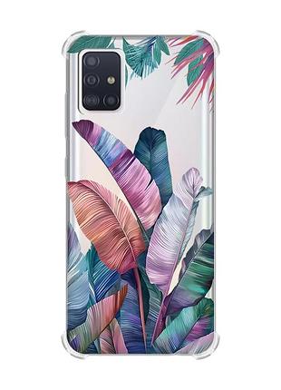 Чехол с утолщёнными углами на samsung galaxy a71/a715 :: тропики (принт 372)