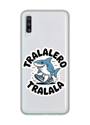 Прозрачный чехол на samsung galaxy a70 (2019)/a705 акула тралалеро тралала (принт 416)