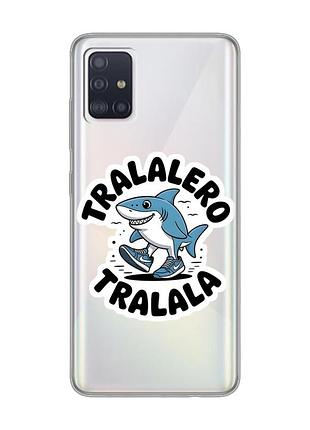 Прозрачный чехол на samsung galaxy a71/a715 акула тралалеро тралала (принт 416)