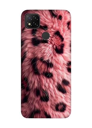 Матовый розовый чехол на xiaomi redmi 9c/10a розовый мех (принт 397)