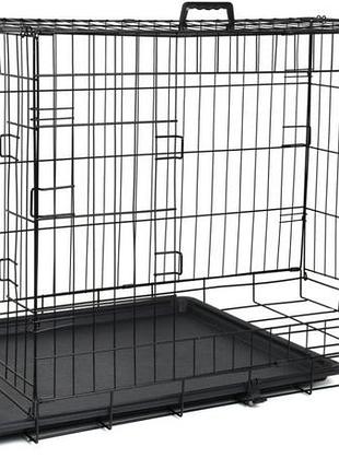 Клетка для животных funfit xl 92x57x64 см, металлическая, черная, транспортная, с выдвижным поддоном, для собак и котов