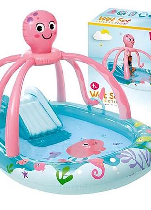 Игровой центр intex осьминог с горкой 56138 р.234*183*150см