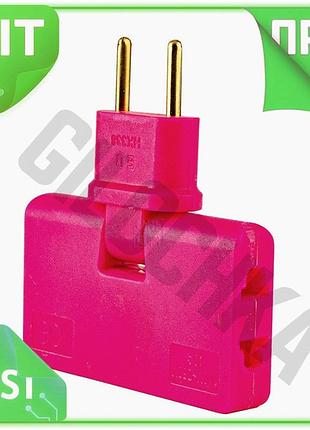 Ve тройник переходник 3 в new version 1 поворотный 180° pink для зарядки устройств в гостиницах и дома n6w_ver