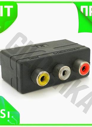 Ve переходник scart папа на new version 3 rca мама для подключения телевизора и видеоплеера аудиовизуа n6w_ver