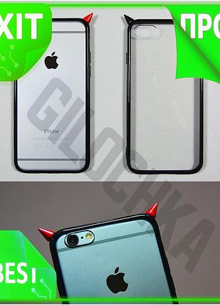 Ve накладка рожки для iphone new version 7 8 черная защита от ударов и царапин эргономичный чехол для n6w_ver
