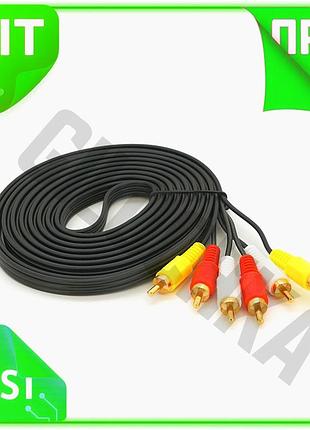 Ve кабель audio-video 3xrca 5м new version gold соединитель для подключения усилителя телевизора или п n6w_ver