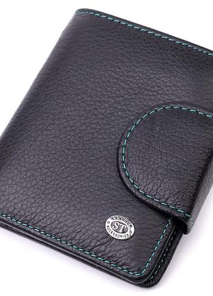 Кожаный стильный кошелек с монетницей снаружи для женщин st leather 19454 черный