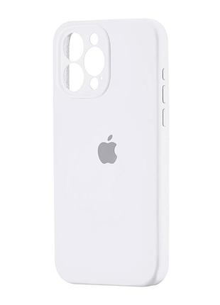 Чехол силиконовый противоударный для iphone 15 pro max защита камеры белый
