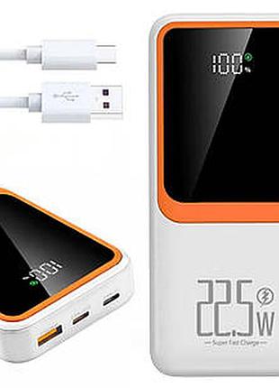 Повербанк 20000mah, 22.5w, 1xusb + 2хtype-c, белый / портативное зарядное устройство / power bank / павербанк