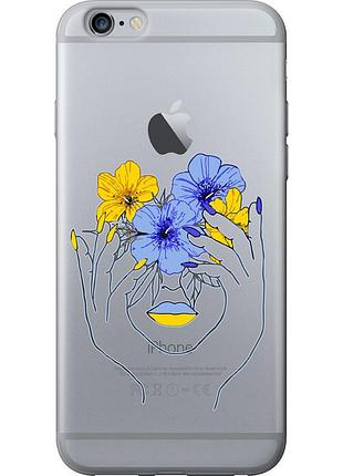 Чехол силиконовый патриотический на телефон iphone 6 plus девушка v4 "5276u-48-58250"