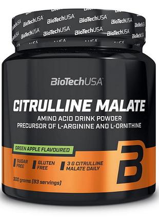 Аминокислоты biotech citrulline malate 300 грамм вкус зеленое яблоко