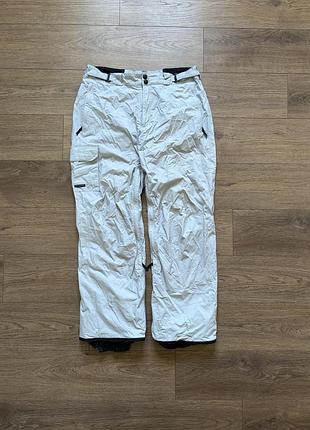 Штани мембранні лижні зимові чоловічі columbia titanium l-xl білий сірий поліестер