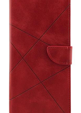 Чехол книжка business leather claps для xiaomi redmi 14c на магните с подставкой красный