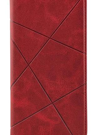 Чохол книжка business leather для xiaomi redmi note 10 pro на магніті з підставкою червоний