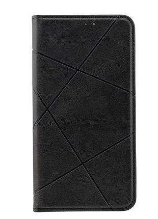 Чехол книжка business leather для apple iphone 16 с функцией подставки черный