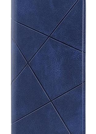 Чехол книжка business leather для poco c75 на магните с подставкой темно-синий