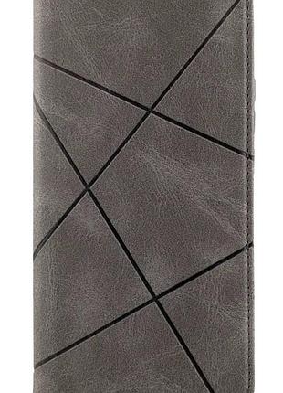 Чехол книжка business leather для xiaomi redmi 9c на магните с подставкой серый