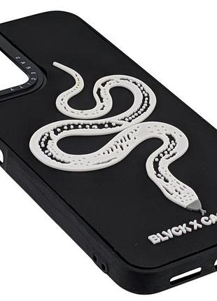 Чехол case tify для xiaomi redmi note 10 / note 10s бампер бампер плотный черный с рисунком змея 3