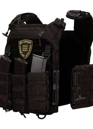 Плитоноска warmor gen.3 pro черный. сиcтема быстрого сброса. 3 подсумка.