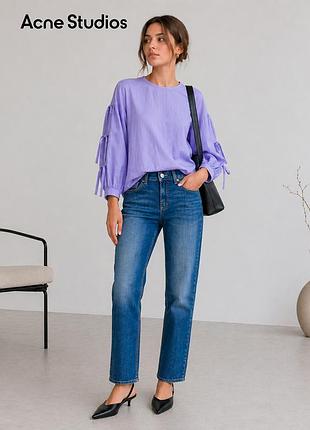 Жіночі сині слім джинси від люкс бренду acne jeans  27w 32l