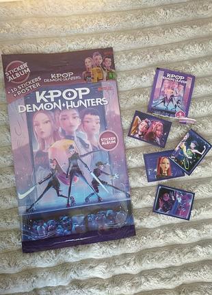 Альбом журнал k-pop demon hunters с постером и наклейками + значки | sinsay netflix