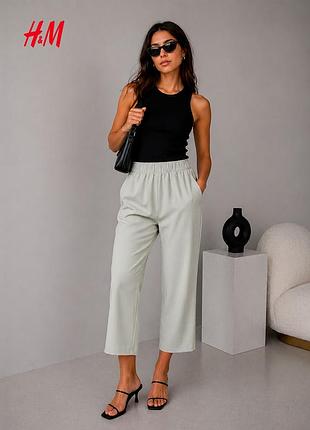 Новые тусклые широкие брюки кюлоты на резинке h&amp;m 46