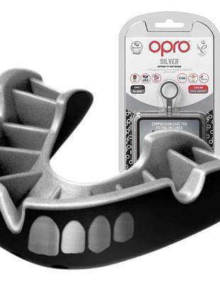 Капа opro silver взрослая (вик 11+) grillz black/silver (art.102502013)