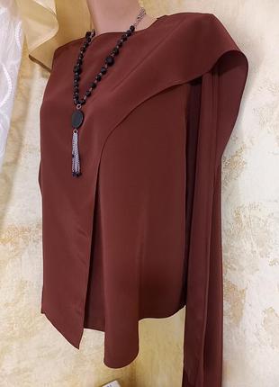 Блуза massimo dutti 100% віскоза коричневий колір m-l нові колекції