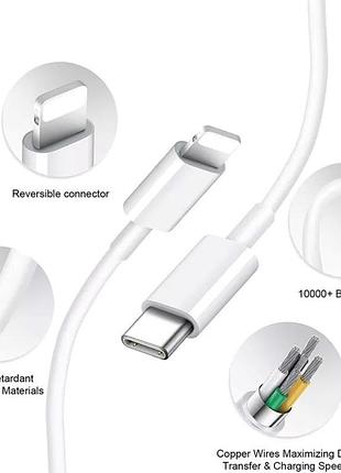 Дата кабель apple iphone type c to lightning 2.0m aaa white