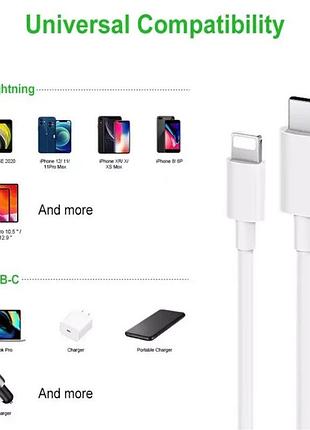 Дата кабель apple iphone type c to lightning 2.0m aaa white 2