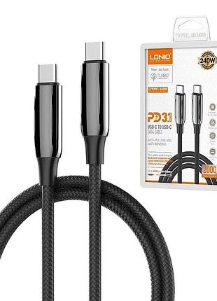 Дата кабель ldnio lc922c type c to type c 240w (48v/5a) super fast charger 2m черный