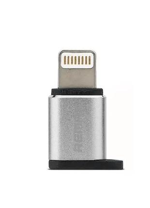 Переходник remax micro usb to iphone 5 ra-usb2 silver
