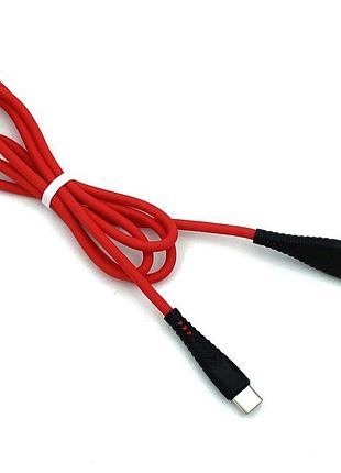 Дата кабель denmen d19t soft silicone charging data cable type c 1m 2.4a красный 2