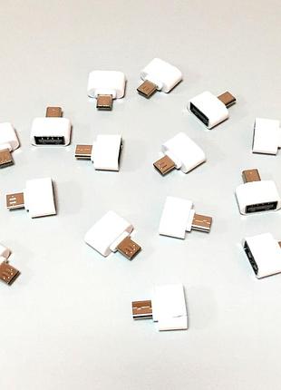 Otg переходник plastic micro usb white 3