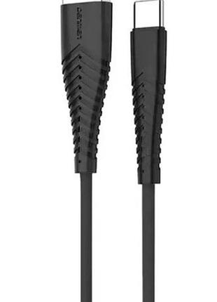 Дата кабель denmen d19t soft silicone charging data cable type c 1m 2.4a черный