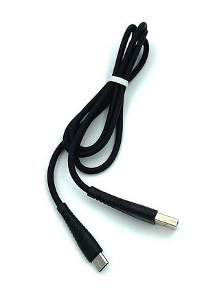 Дата кабель denmen d19t soft silicone charging data cable type c 1m 2.4a черный 2