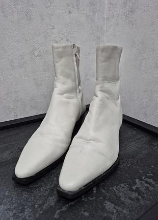 Кожаные козаки, натуральна кожа полусапожки