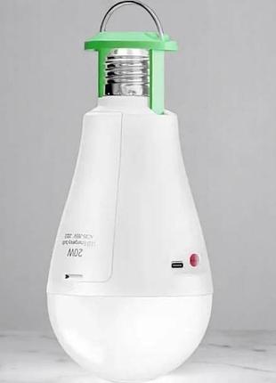 Лампочка кемпинговая со съемным аккумулятором 18650 20вт type-c led emergency bulb bl801 белая