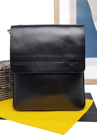 Сумка мужская кожзаменитель черный арт.358-2 black polo (китай)