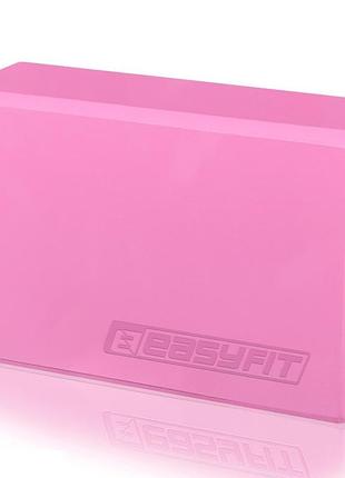 Блок (цегла) для йоги easyfit eva 1 шт рожевий опора для розтяжки йоги та пілатесу (ef-1818-p)