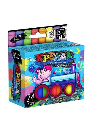 Набор тонких цветных мелков mel-02-05u от danko toys, d-1,2 см, 24 штуки, 8 оттенков