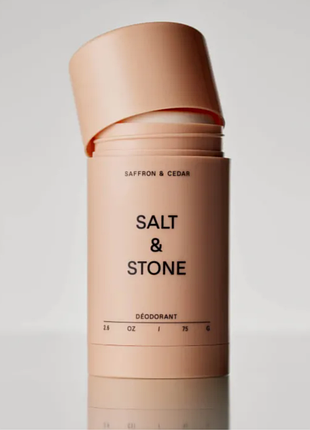 Salt&stone natural deodorant saffron & cedar - formula nº 1 натуральний дезодорант з ароматом шафрана та кедра, 28 гр.