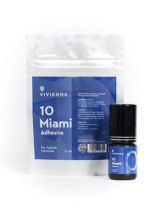 Клей vivienne miami для нарощування вій, чорний, 0.5–1 сек, для об’ємного нарощування