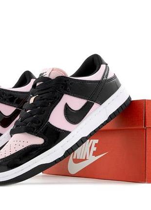 Кроссовки nike sb dunk low black pink white lacquer арт 15488