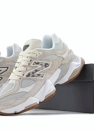 Кроссовки new balance 9060 sea salt leopard print арт 15486