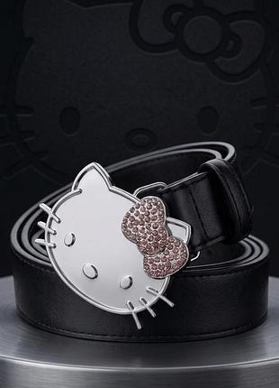 Ремінь hello kitty чорний в стилі готика y2k